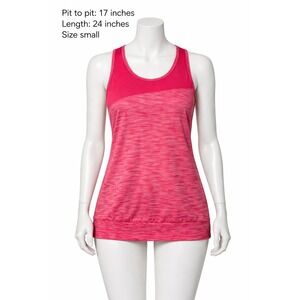 Lija Pink Space Dye Racerback Athletic Tank Top Women's Small Golf Yoga